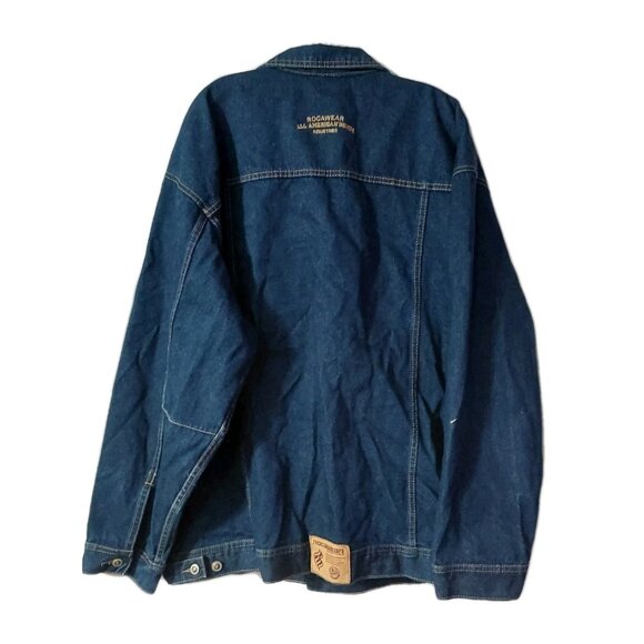 ROCAWEAR Mens Denim Jacket Size 2x Embroidery Length 30" - Picture 2 of 10